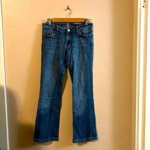 7 for All Man Kind Bootcut Medium Wash Jeans Style U075055U-055U Rhinestones 26